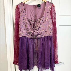 Her Universe Disney Hocus Pocus Sarah Peplum Lace-Up long sleeve top size XL